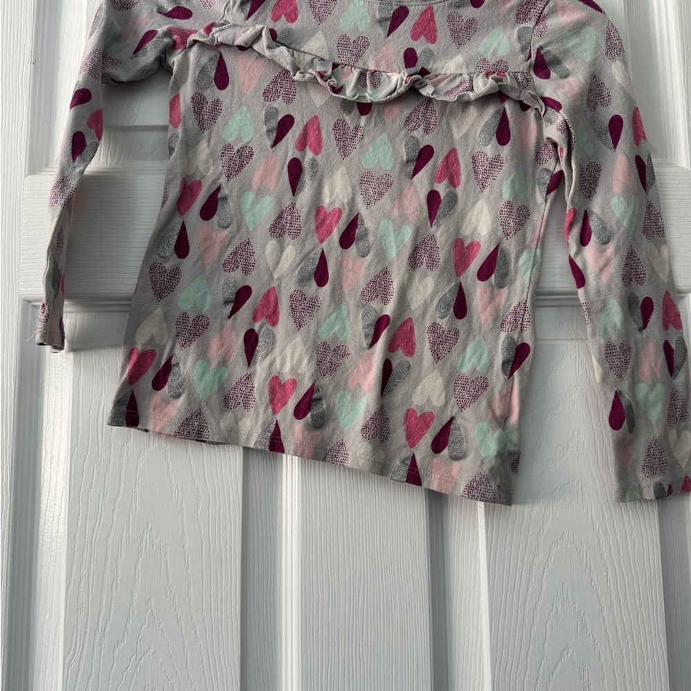 Jumping Beans Long Sleeve Heart Print Shirt